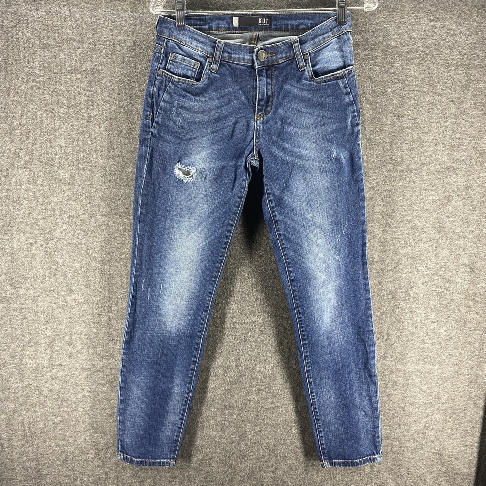 Kut From The‎ Kloth Jeans Womens 2 Blue Mid Rise Stretch Straight Hipster